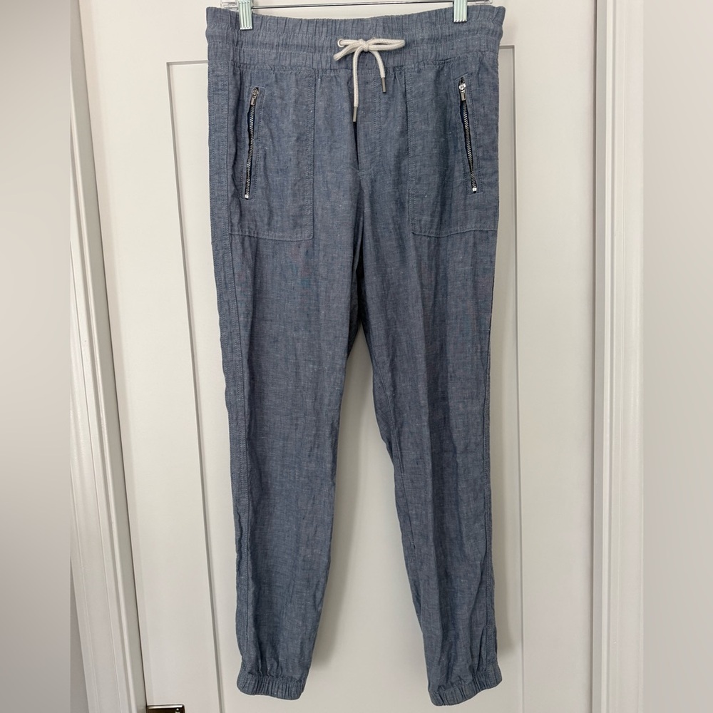 Athleta Cabo Linen Jogger‎ size 8 chambray beach summer
